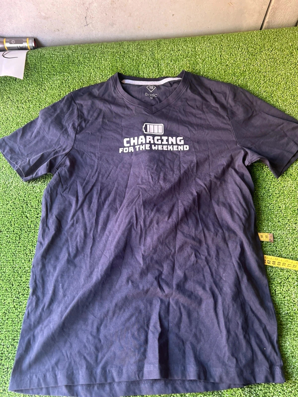 Opgeprint T-shirt charging for the week end TEX basic maat M – photo 2